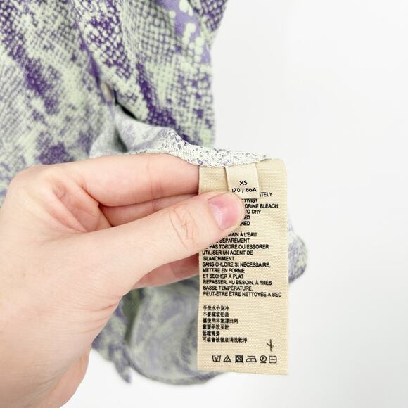 Free People FP Womens Katie Button Down Snakeskin Printed‎ Midi Skirt XS Purple - Picture 6 of 8